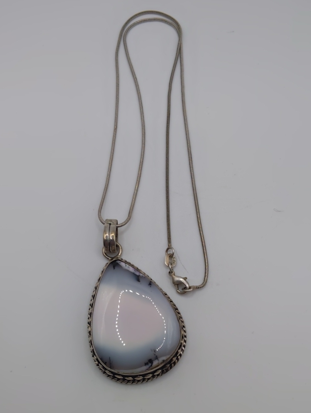 Dendritic Agate 925 Pendant and Necklace